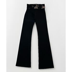 Hard Tail Forever Y2K Tie Die Black Roll Down Flare Pant Slim Bootleg Yoga Small